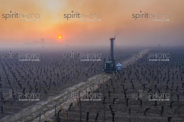 Aerial view, Anti-frost wind machine in vineyard during sub-zero temperatures of 7 April 2021. Pomerol. Gironde, France. [Pomerol / Bordeaux] (DJI_0062.jpg)